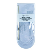 Для вязания " Gamma" SH4 крючок тунисский с леской алюминий d 4. 0 мм 80 см в чехле . 