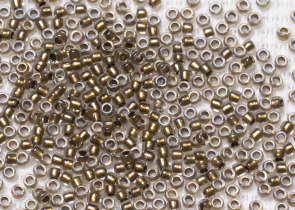 Бисер Япония круглый 11/0 10г 0262 хрусталь/золото, окрашенный изнутри