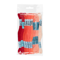 Нитки для вышивания Gamma набор мулине № 10 100% хлопок 9 цв. x 8 м Коралловый